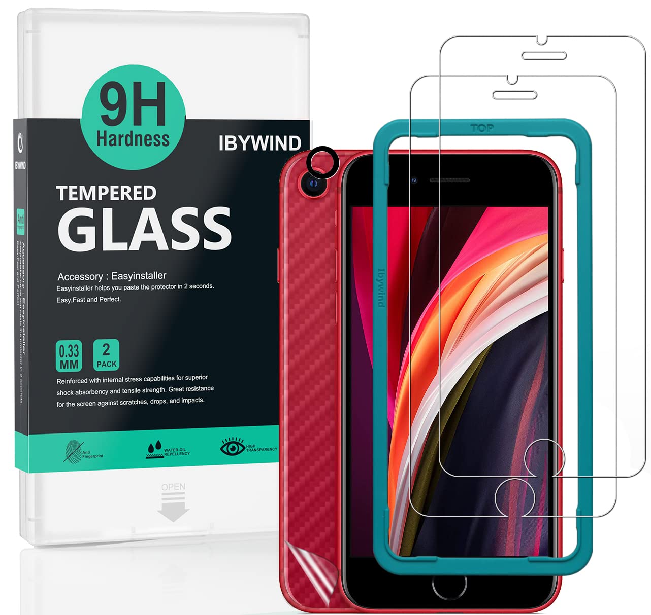 Amazon | Ibywind 対応 Iphone SE 2022/SE 2020/7/8 ガラスフィルム 2